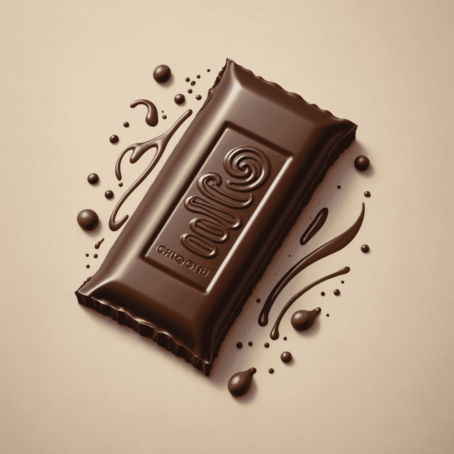 Chocoshaped logo featuring a stylized chocolate bar with artistic swirls