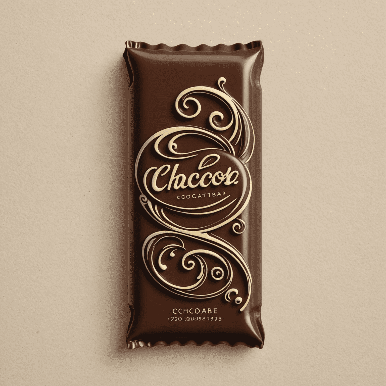 Chocoshaped logo featuring a stylized chocolate bar with artistic swirls