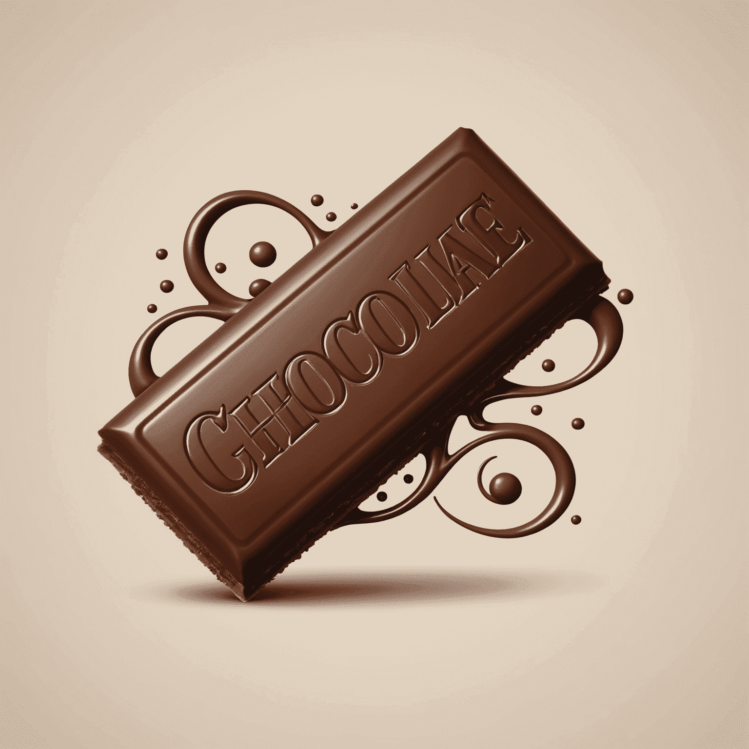Chocoshaped logo featuring a stylized chocolate bar with artistic swirls