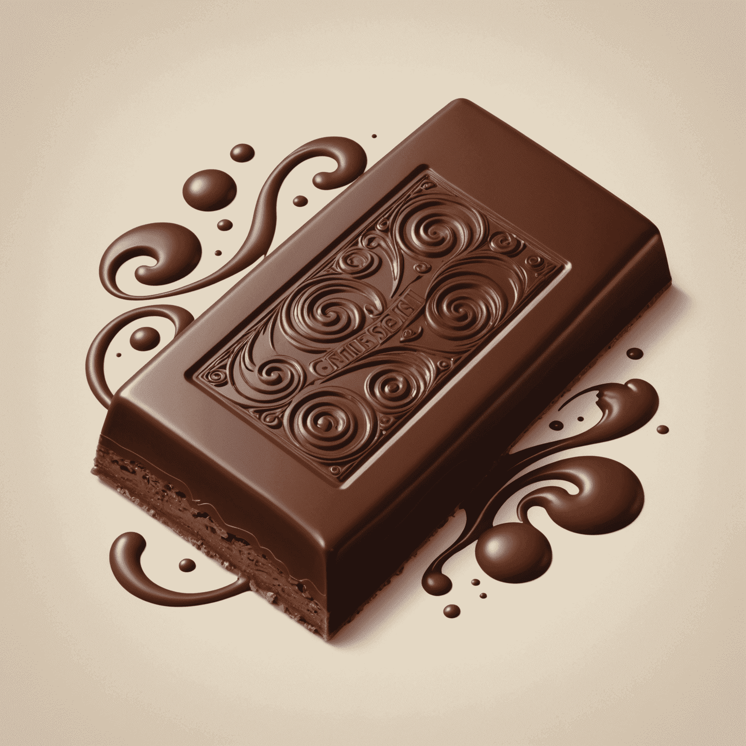 Chocoshaped logo featuring a stylized chocolate bar with artistic swirls